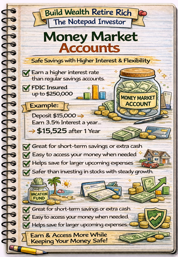 Notebook sketch explaining personal finance