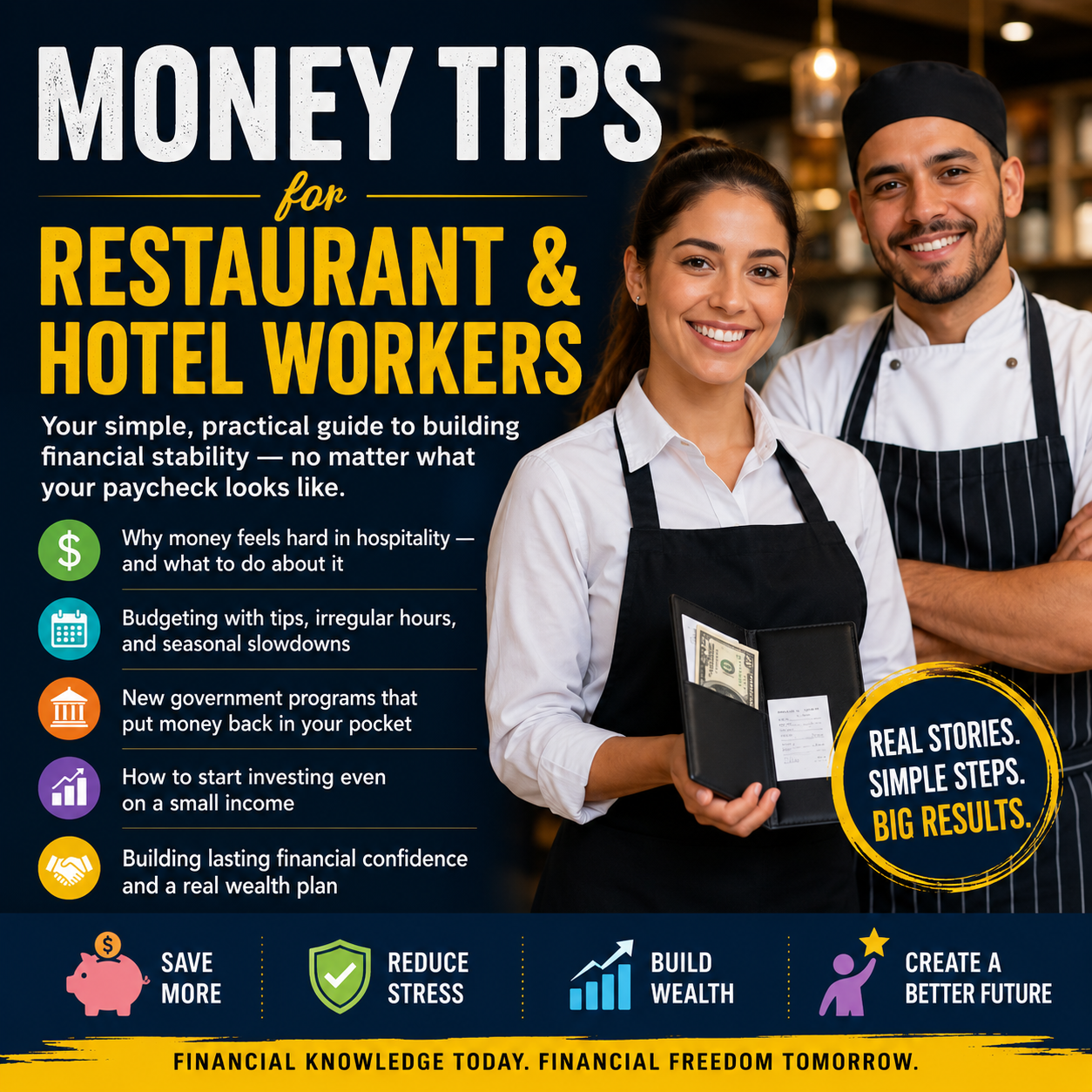 Digital Booklet (Downloadable PDF): MONEY TIPS for Restaurant & Hotel Workers