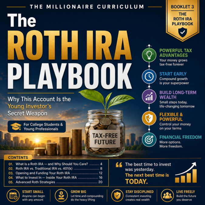 Digital Booklet (Downloadable PDF): The Roth IRA Playbook (Booklet 3 of The Millionaire Curriculum)