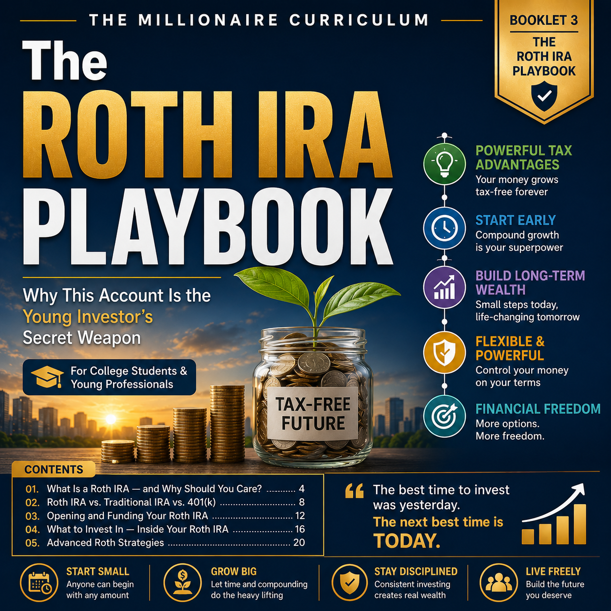 Digital Booklet (Downloadable PDF): The Roth IRA Playbook (Booklet 3 of The Millionaire Curriculum)